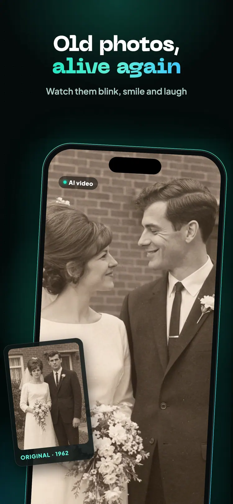 Old photos, alive again: a 1962 wedding photo turned into a video